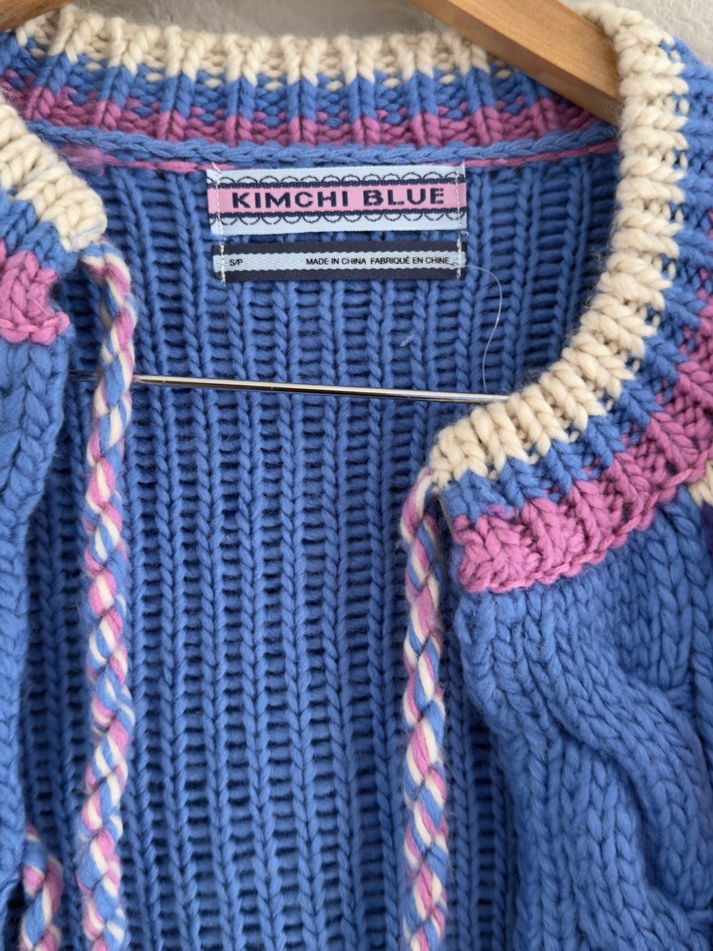 Urban Outfitters Blue Fair Isle Cable-Knit Cardigan - Picture 9 of 9